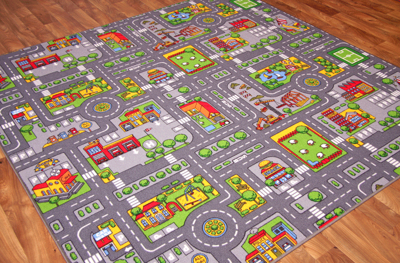 Play Town Village Roads Kids Mats Cheap Small Large Street Cars ChildrenÂ’s Rug eBay